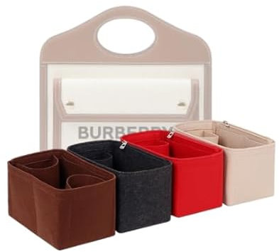 LinerLink Taschen-Organizer für Burberry Mini-Taschenhalter (23 x 26,5 x 6 cm (L x H x T), handgefertigter Taschen-Organizer, individueller Tascheneinsatz, 2 mm Filztascheneinsatz(Braun, Stil A)