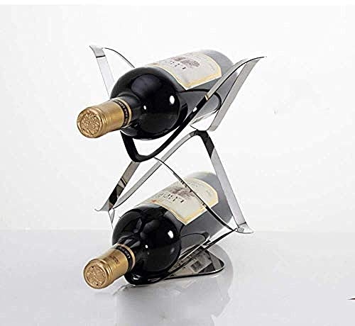 Doversky Metall-Weinhalter, Tisch-Weinregal, freistehendes Weinlagerregal – Heimdekoration, Kunsthandwerk, bietet Platz für 2 Flaschen Rotwein Vision