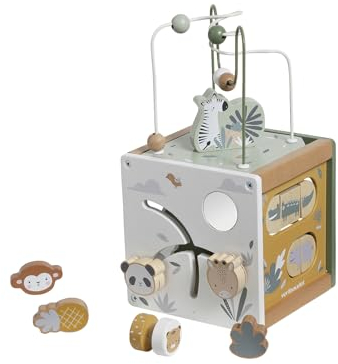 VERTBAUDETKleiner Baby Activity-Würfel TANSANIA aus Holz FSC®grün
