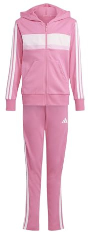 adidas Unisex Kinder SEASONAL ESSENTIALS TIBERIO 3 STRIPES FRENCH TERRY TRACKSUIT, pink fusion/white/clear pink, 13-14 Years