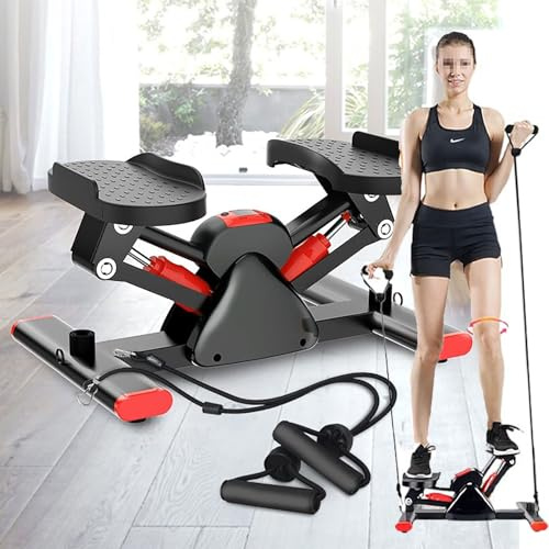 Mini Stepper Hometrainer für Zuhause, Swing Stepper Fitnessgerät mit Multifunktions LCD Display, Ministepper für Anfänger Fortgeschrittene, 120 Kg Belastbarkeit