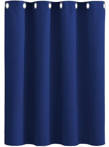 AMZYU Tende Camera da Letto Moderne con Anelli, 50 x 165 cm Tende Camera da Letto Oscuranti per Interni Tende Dritte con Passanti Morbide, Poliestere Antirumore per Porta Finestra, Blu Scuro