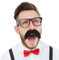 COMNICO 2 Stück Selbstklebend Bärt Neuartige Realistischer Falscher Schnurrbart Schnauzer Fake Klebebart für Halloween-Festival, Maskerade, Party, Cosplay, Kostümzubehör (Braun)