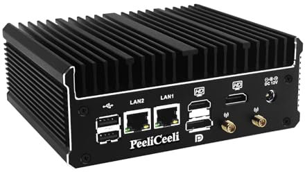 PeeliCeeli Industrial Mini PC 12th Gen N100 lüfterlos, Fanless Embedded Computer, NO RAM, NO Storage, NO System, Dual i226V 2.5GbE LAN, 2 x RS232 COM, WiFi5/BT4.2, 3 Display