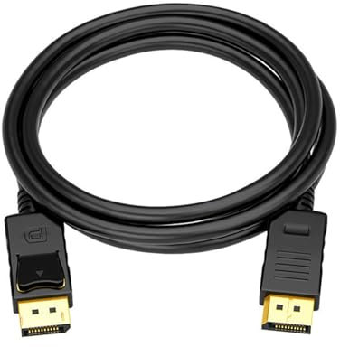 DisplayPort to DisplayPort 1.8 Meter Cable, DP to DP Male to Male Cable with Secure Gold-plated Locking Connectors Supports 4K@60Hz 2K@165Hz Compatible for Gaming Monitor Graphics Card TV PC Projector
