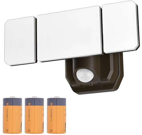 YTKIH Luz de seguridad que funciona con pilas, luces de seguridad de alto brillo con sensor de movimiento, no inalámbrica, apta para uso en exteriores e interiores