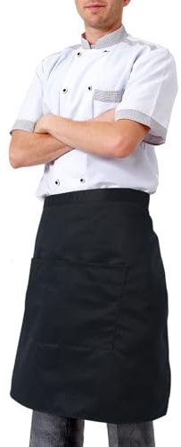 SAFIGLE Kurze Küchenschürze Für Männer Schwarze Halbschürze Für Frauen 70 X 49 Cm