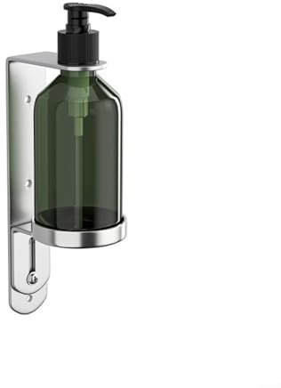 Wall Mounted Soap Dispenser Pump Bottle with Holder, Manual Shampoo Shower Gel Dispenser for Bathroom Kitchen, Refillable Green Plastic Container with Mount(1 Bottle)