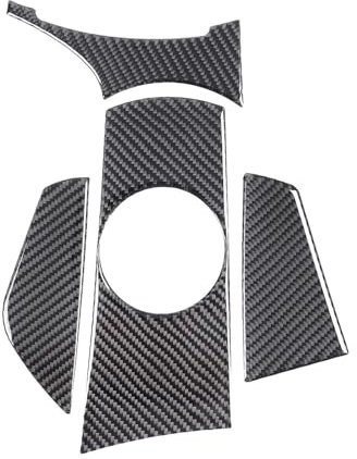 VAJDRTOA Compatible avec BMW X3 E83 2006-2010 Panneau de Porte-gobelet d'eau de contrôle Central Autocollant en Fibre de Carbone (Souple) Ensemble de 4 Accessoires de Voiture