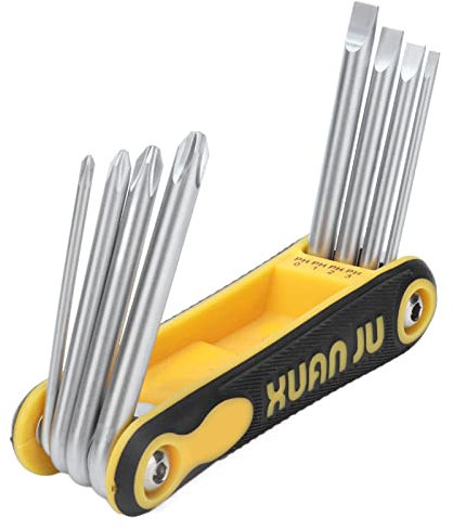 Set di cacciaviti pieghevoli 8 in 1 Kit di utensili manuali portatili con punte a croce e a fessura in acciaio al cromo vanadio per la manutenzione dei macchinari