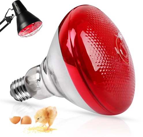 BORDEAG Infrarotlampe Wärmelampe 150 W Rotlichtlampe Wärmelampe Infrarotlicht Wärmelampen Rotlicht Lampe E27 Infrarot Heizlampe Terrarium Lampe Für Hühner, Hunde, Schweine, Reptilien