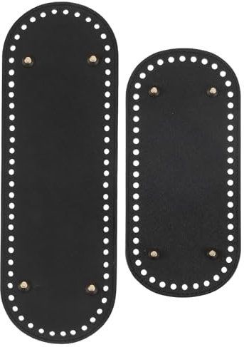 Taschenboden 2 Stück PU Taschenboden zum häkeln 30 & 21.6CM PU Leder Tasche Bodenformer Kunstleder Boden Tasche Häkeln Mit Löchern häkel für Strickbeutel Schultertasche DIY Korbflechten zubehör