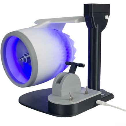 HEBEOT Turbo Jet Fan, Desktop Turbine Blue Light Portable Turbo Jet Engine Fan Adjustable Airflow