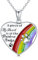 HUKKUN Regenbogenbrücke Hunde Kette Silber 925 Rainbow Bridge Hunde Gedenk Schmuck für Damen