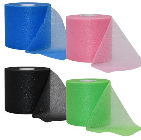 4 Rollen Pre Wrap Knieband Athletic Prewrap Tape Schaumstoff Knöchel Wrap Tape Underwrap Sporttape Schaumstoff Underwrap Bandage Tape Soft Foam Wrap Rolle für Gymnastik Klettern