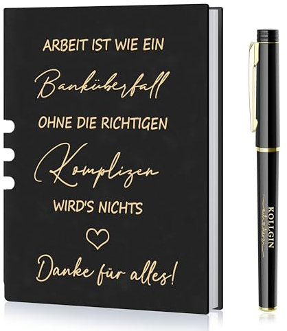 Dankeschön Geschenke für Kollegen,A5 Leder Notizblock Kleine Geschenke für Kollegen Lehrer Inspirierend,Geschenke für Kollegen Notizblock Beste Danke Geschenk Kollegen Abschiedsgeschenk (Schwarz)