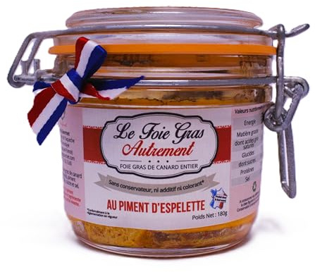 Ganze Enten-Foie-Gras mit Piment d’Espelette AOP 400 g – Relais Gourmet | Französische Handwerkskunst aus dem Südwesten | Ohne Konservierungsstoffe, Zusatzstoffe oder Farbstoffe