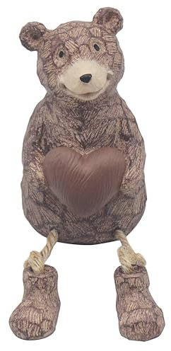 Lesser & Pavey Bear with String Legs Decor Figurine | Woodland Inspired Style, Freestanding Display, Charming Decorative Accent, Ideal for Home and Office Decor, Lovely Gift