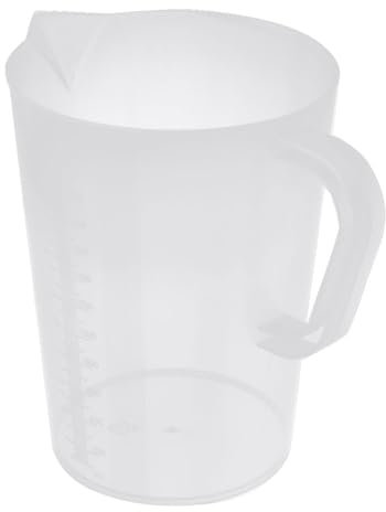 Raenseen Plastic Pitcher Jug Measuring Cup Food Grade with/Without Lid for Cold Drinks Ice Tea Beer Transparent 2000ml