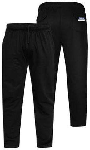 Fabrik Big Size Cotton Rich Loungwear Jersey Trouser for Men in Black, 2XL-8XL