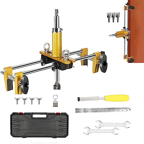 Mortise Lock Jig Tool Kit with Tungsten Steel Cutters & Accessories for Wooden Doors - Door Lock Hole Mortising Tool