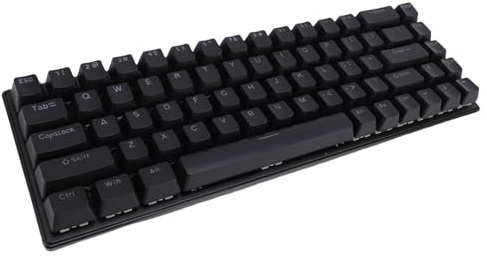 PUSOKEI 68 Taste Mechanical Gaming Tastatur, 60% Kompakte, Verdrahtete Ergonomische Tastatur mit Einstellbarer Beleuchtung, Blauer Schalter, RGB Hintergrundbeleuchtung für PC (Black)