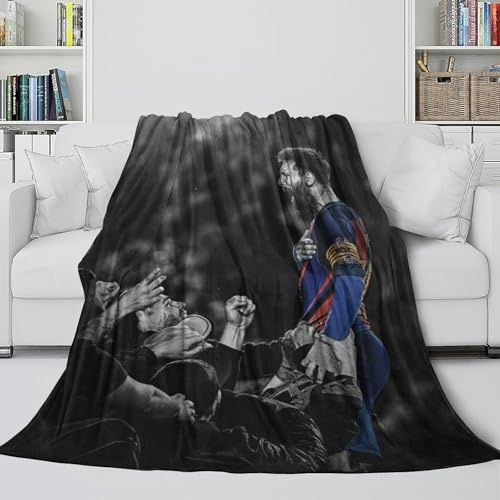 Messi Warme Decke - Fußball Weiche Decke Geburtstag Geschenk Für Sohn Tochter Enkel Enkelin 40x50inch(100x130cm)