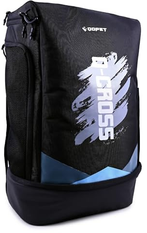 QOPET Sportrucksack, 60L, Wasserdicht, mit Schuhfach und Ballnetz, Trainingsrucksack für Fußball Basketball