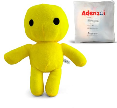 Adenzai Wobbly Life Yellow Man Plush Toy – Soft Stuffed Animal Character Plushie, Cute Wobbly Life Plushies Yellow Man Octopus Inspired Plush Gift for Kids and Gamers