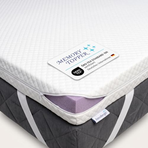 Arensberger Topper Soft 160x200cm | H2, Memory Foam, 5cm, waschbarer Bezug | Für Federkern & Schaumstoff Matratzen, Matratzenauflage 5cm, druckentlastend, atmungsaktiv, Topper für erholsamen Schlaf