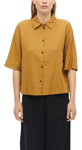 s.Oliver Damen 2179138 Bluse kurz aus Leinenmix (1er Pack)