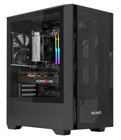 Nuwo Gigan BK200 Boîtier PC Gaming Micro-ATX Mini-ITX | Mini Tour Avant Mesh Airflow | Verre trempé latéral panoramique | Ventilateur 120 mm préinstallé