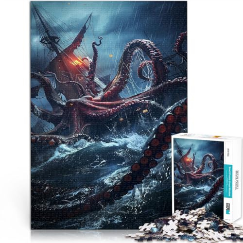 Rompecabezas de 2000 Piezas para Adultos El Kraken Juego Familiar para aliviar el estrés: desafío difícil Mejorar la Memoria 70x100cm