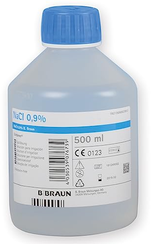 B-Braun - Solution saline stérile Ecotainer, pour une irrigation rapide avec un volume élevé de solution, 10 x 500 ml, 36555