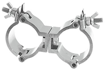 EUROLITE TPC-15 Klammer beweglich, silber | Bewegliche Doppelklammer für 50-mm-Rohr, Maximallast WLL 150 kg