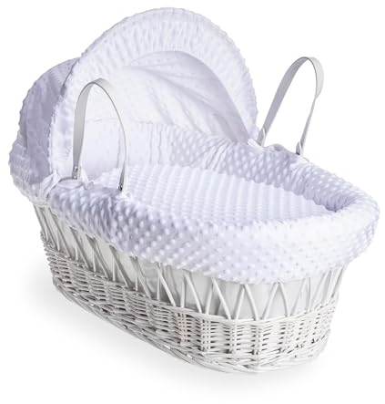 Clair de Lune Dimple Weidenkorb mit Bettwäsche, weiß, 68 x 30 cm (weiß)