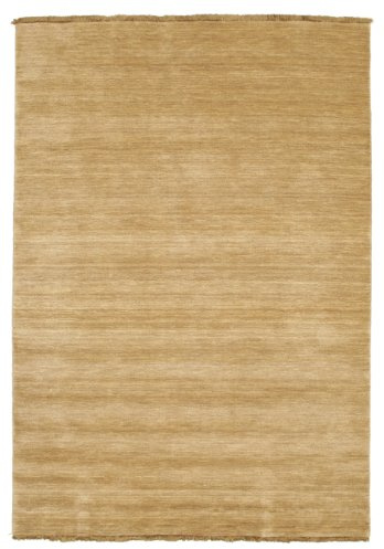 RugVista Handloom Fringes, Teppich, Moderne, 140 x 200 cm, Rechteckig, Niedriger Stapel, Wohnzimmer, Esszimmer, Schlafzimmer, Nur chemische Reinigung, Care & Fair Zertifiziert, Beige