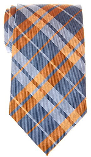 Retreez Herren Prämie Gewebte Krawatte Plaid Kariert 8 cm - gelb und hellblau