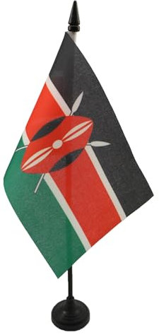 AZ FLAG - Tischflagge Kenia - 15x10 cm - Kenianische Tischfahne 10 x 15 Cm - Flaggen