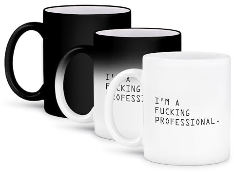 3dRose mug_221162_3 Im A Fucking Professional Becher, Nicht zutreffend, schwarz/weiß