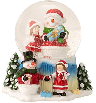 Spieluhr Schneekugel Wintermotiv Ø 10 x 14 cm hoch