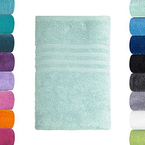 Lavea® Badetuch 100x150 cm – Eisgrün | 100% Baumwolle – Großes Duschtuch, saugstark, weich und hautfreundlich, Frottierserie Bali, waschbar und strapazierfähig
