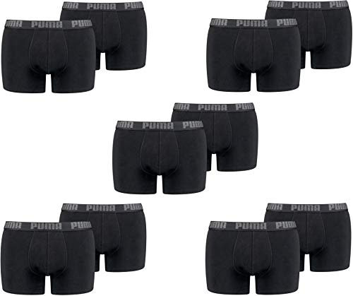 PUMA 10 er Pack Boxer Boxershorts Men Herren Unterhose Pant Unterwäsche, Farbe:230 - Black/Black, Bekleidungsgröße:S