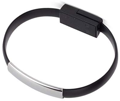 PULABO Bracelet Micro Chargeur USB Chargement Données Câble Sync Bracelet pour Android Smartphone Noir Pratique et Populaire durable