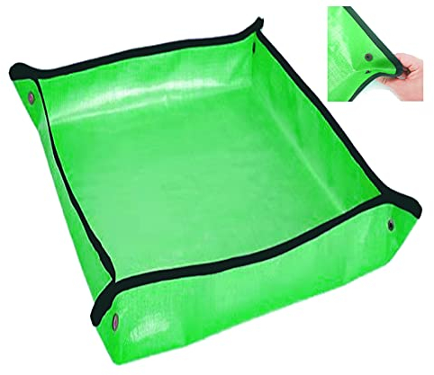X-AT Faltbare Gartenmatte, Pflanzen-Umtopfmatte, wasserdicht, dicke PE-Matte, schmutzabweisende Plane, 74,9 x 74,9 cm