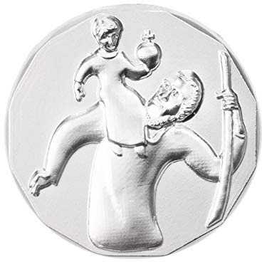 FRITZ COX Automedaille Christophorus modern, mit Diamantenschliff-Rand 3cm