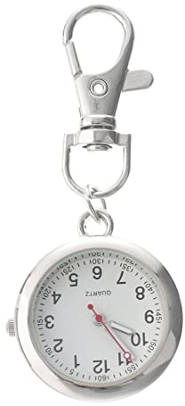 ibasenice Reloj de Bolsillo de Cuarzo - Relojes De Bolsillo para Mujeres Reloj con Clip para Reloj con Llavero de Solapa para Reloj de Bolsillo Colgante para Médico