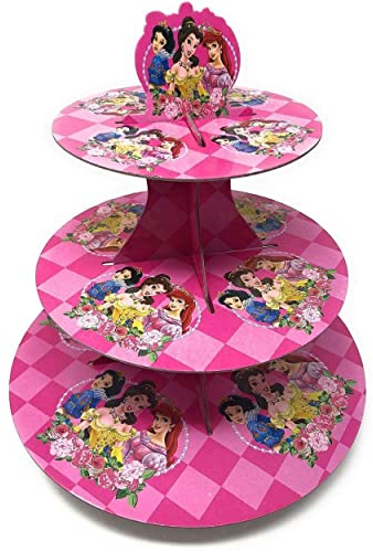 AEX 3 Tier Cake Stand Cardboard | Birthday Cupcake Stands | Cake Stand For Afternoon Tea Stands | Biodegradable Round Food Stand Fruit Dessert Display Cupcake Holder | Beautiful Snow White