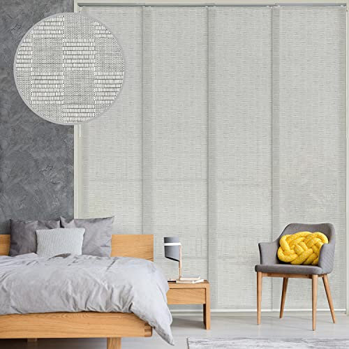 GoDear Design Adjustable Sliding Panel Track Blinds, Fits Windows, Patio Doors, Sliding Glass Doors, Room Dividers, Adjustable Track Width 45.8- 86, Trimmable Panel Height Up to 96, Bishop