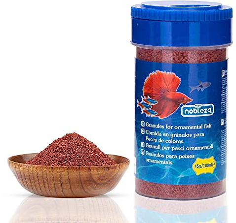Nobleza - Hauptfutter für Alle Kleine Fische, Langsam Sinkendes Weichfischgranulat, 45g / 100 ml